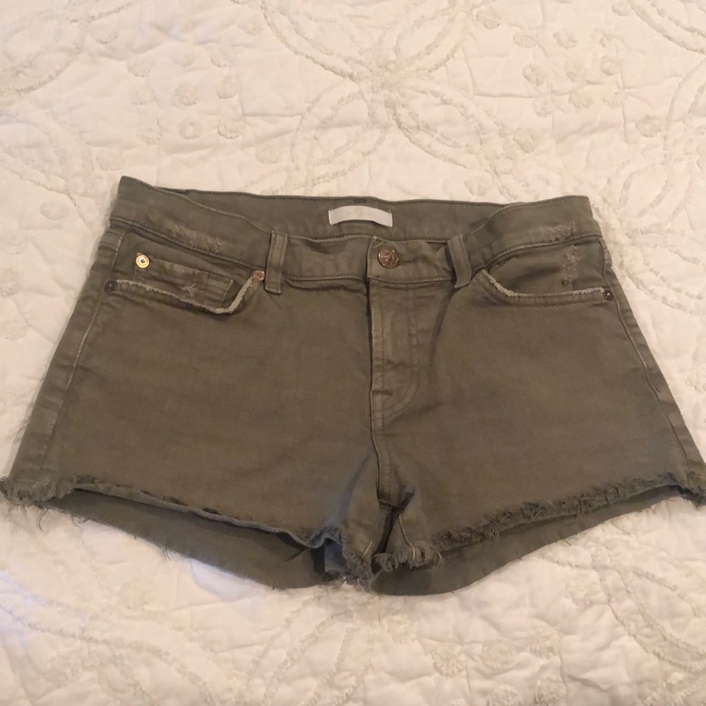 7 for all mankind olive Jean shorts